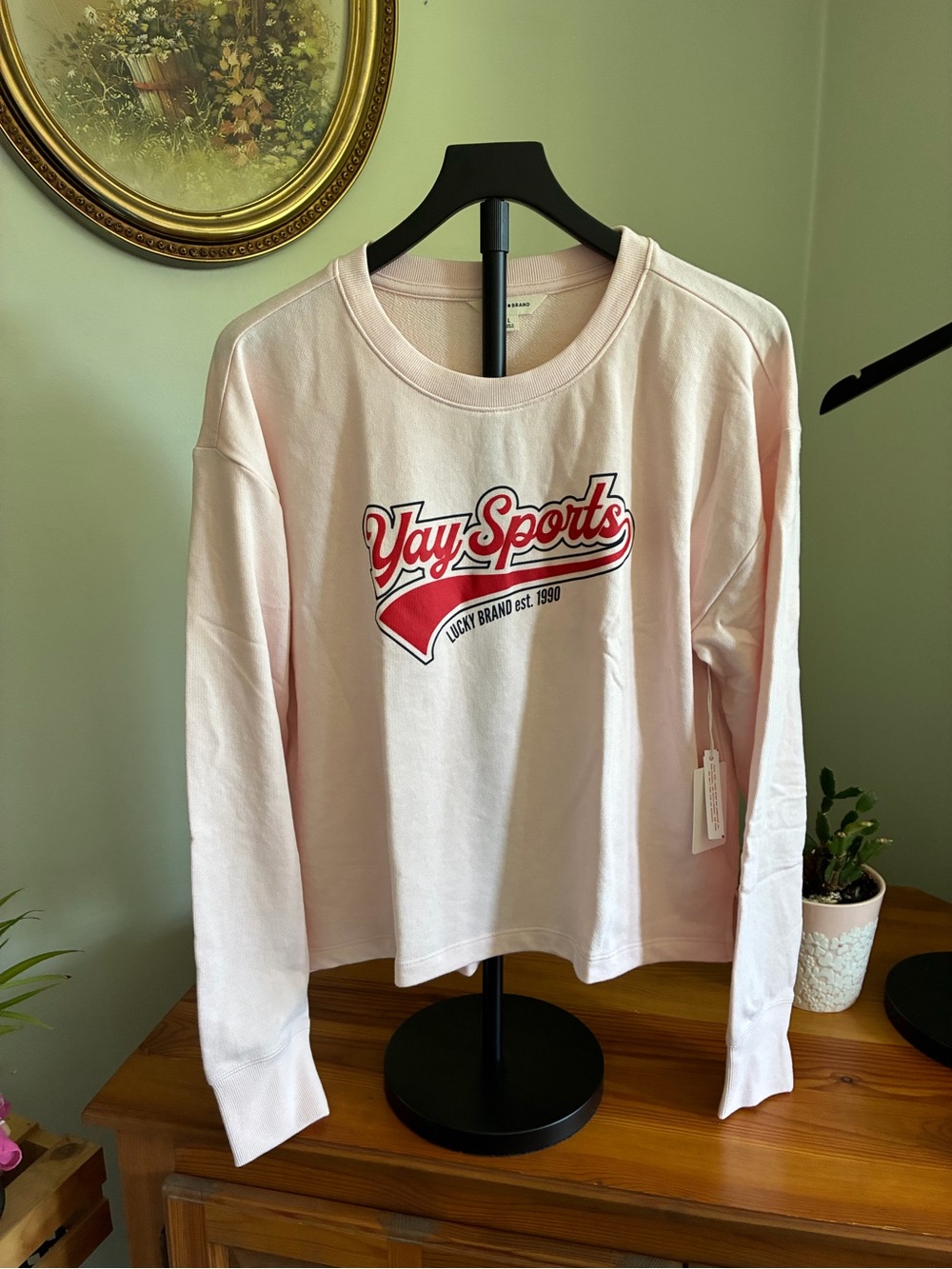 Lucky Brand Pale Pink Crewneck Sweatshirt